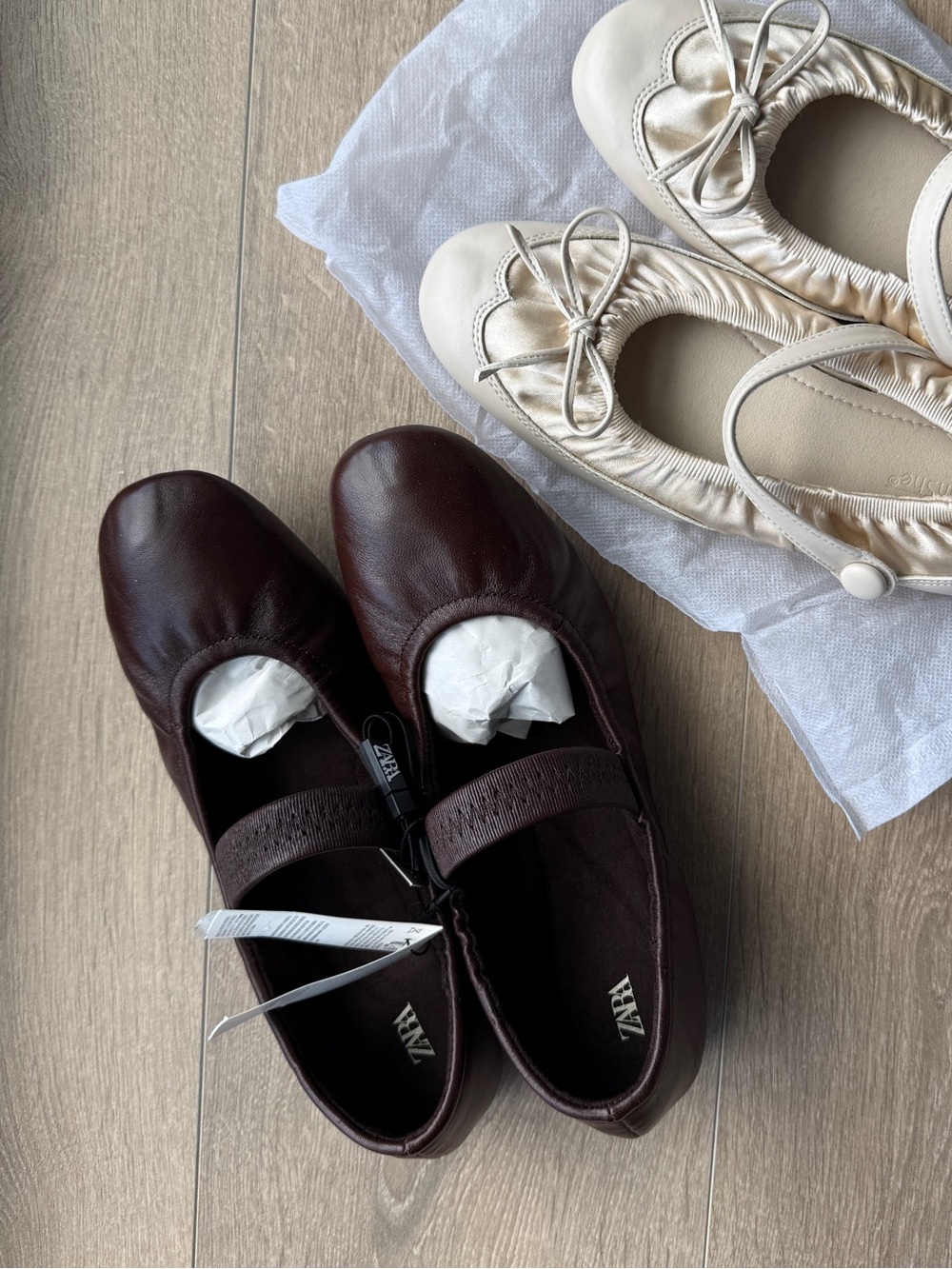 Leather Brown Mary Jane Ballet Flats